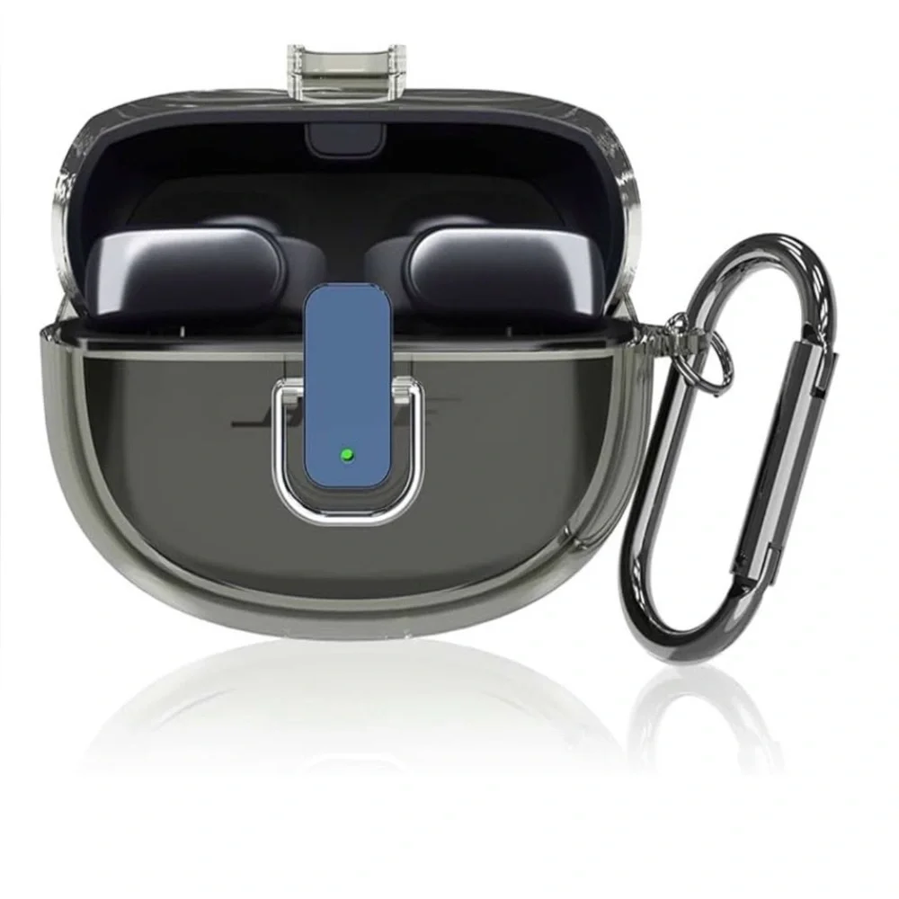 Transparent grey (safety lock) for Bose Ultra O with keychain Headset Case